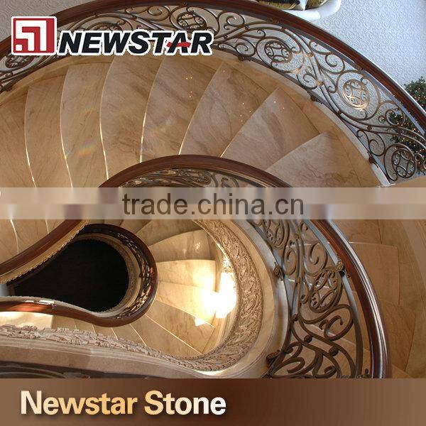 Polished indoor marche d'escalier en marbre