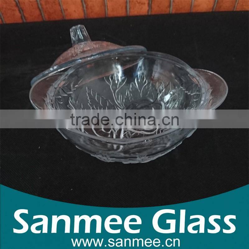 High Quality Glass salsad Bowl/Soup Bowl with Lid
