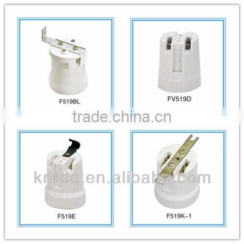 F519 E27 porcelain lamp holder with bracket