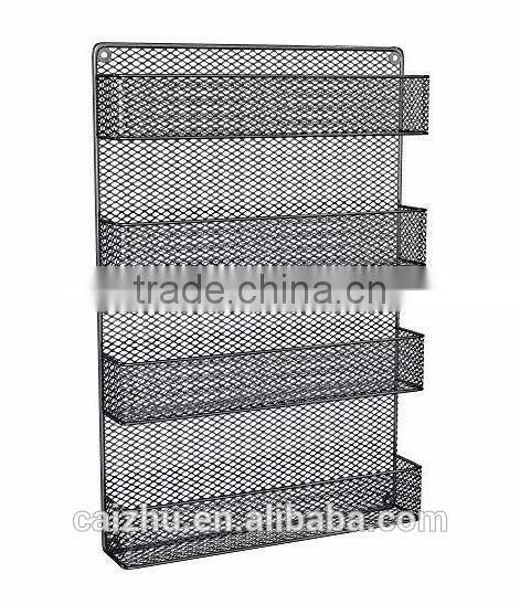 Kitchen Wall Door Mounted Large Capacity 4 Tiers Mesh Spice Rack Shelves Storage Organizer