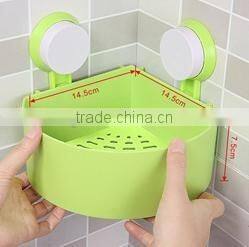 Vacuum suction cup bathroom and kitchen plastic triangle shelf/holder
