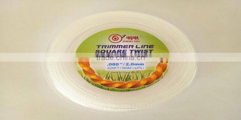 Brush Cutter Parts Nylon Grass 2.0mm square twist Trimmer Line