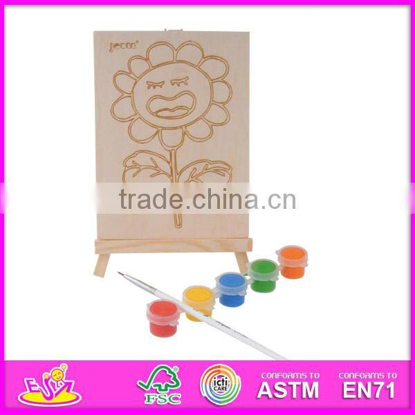 2015 New play paint toy kids toy, Cheap DIY wooden toy children paint toy,Educational toy wooden paint baby toy W03A053