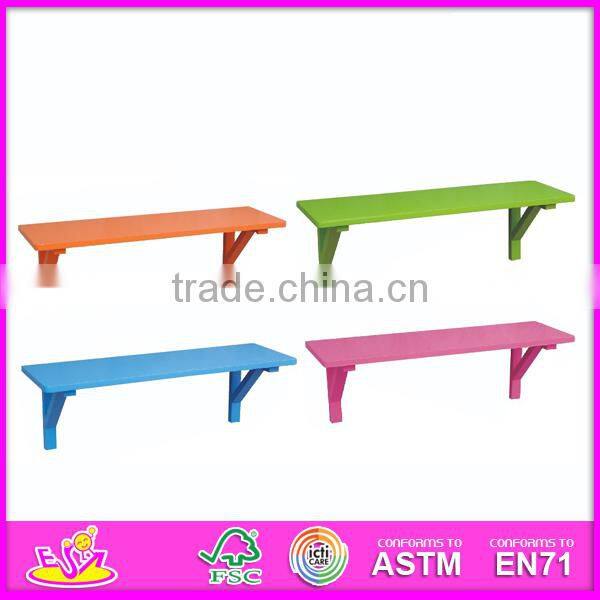 2014 New kids wooden Wall shelf, popular children wooden Wall shelf and hot sale colorful baby wooden Wall shelf W08C044