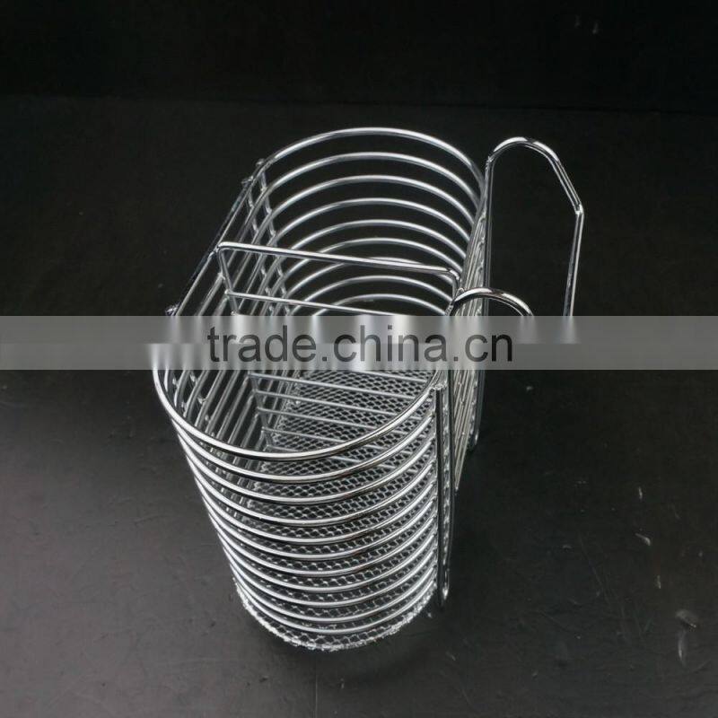 43007 Steel Wire Sink Basket Cutlery Holder Cooking Utensils Storage Kitchen Rack
