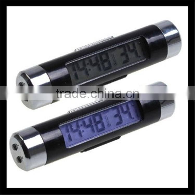 2016 2 in 1 digital Display LCD screen backlight Auto Car clock Thermometer