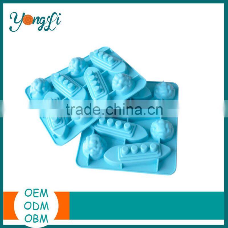 DIY Silicone Rubber Warship Shape Cake Mold Bakery Equipment