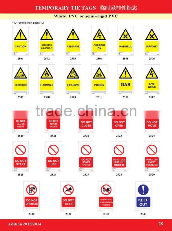 Temporary Tie Tags IMO Symbols