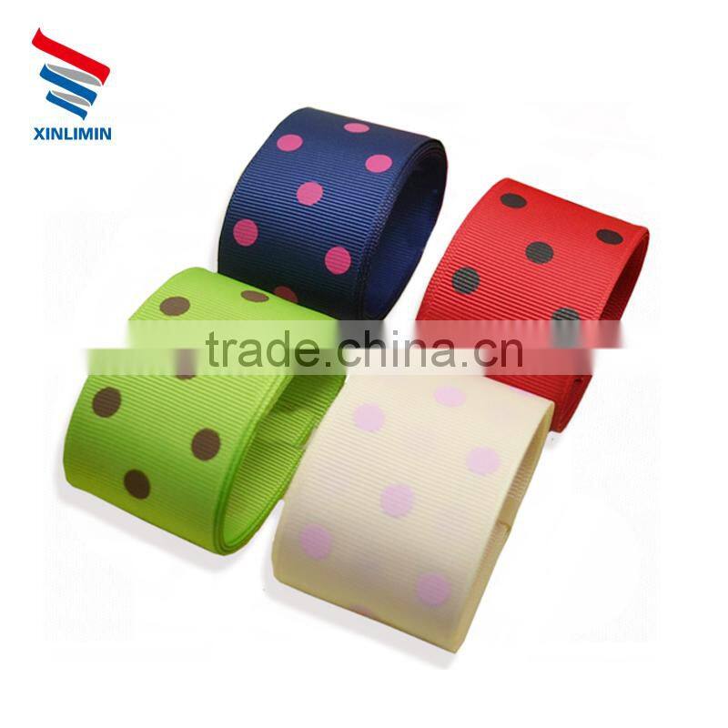 xiamen personalized character spots printed ribbon grosgrain