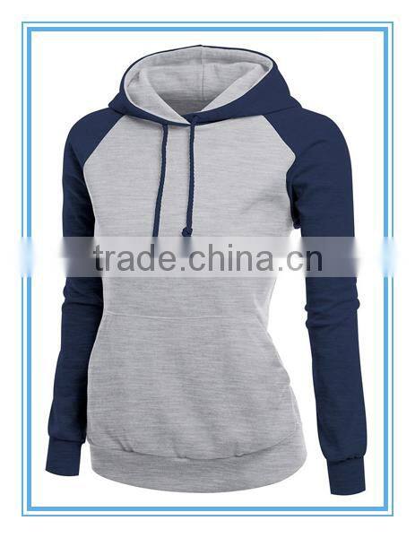 long sleeve two colors ladies fashion hoodie