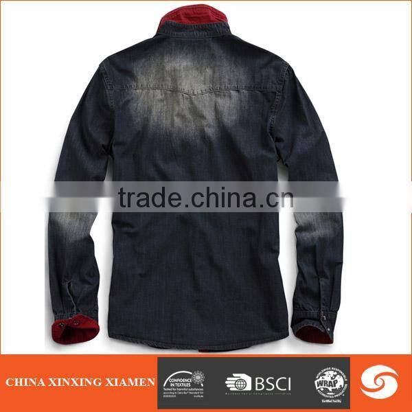 Hot sale Heavy Duty Men Jeans Shirt for Long Sleeves