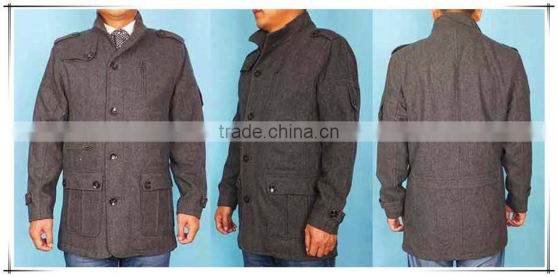 Fur coat stock Mens long wool coats inventory,140801p