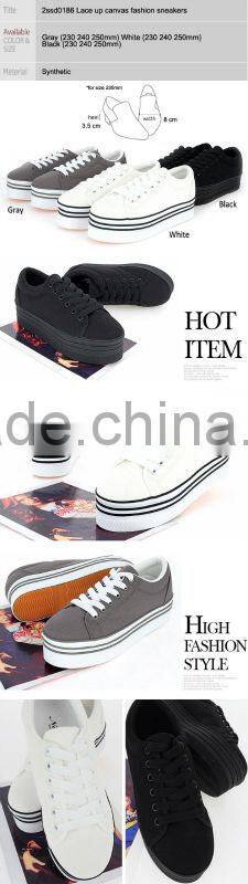 2ssd0186 platform Lace up canvas fashion sneakers