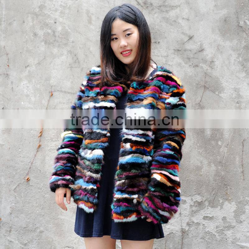 CX-G-A-51 Hot Sale Multi Color Genuine Mink Fur Coat for Winter