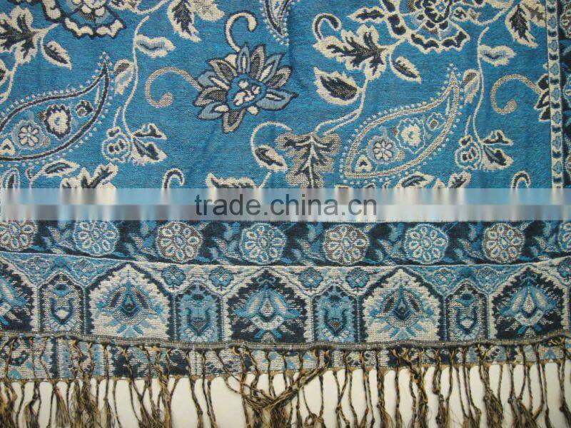 2017 Russian vogue ladies designer classic jacquard paisley floral viscose winter shawl