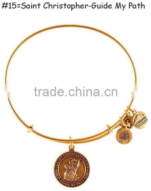 2014 hot design anchor charm wire bracelet bangle jewelry custom inspired word stamped wire bangle jewelry antique logo bangle