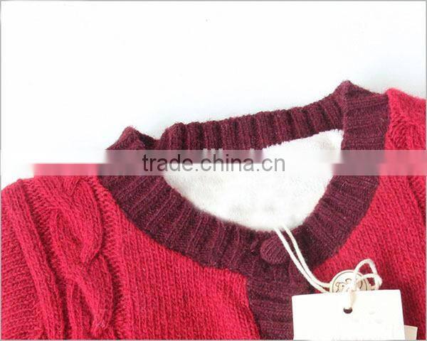 Baby girls woolen knitted dress with fleece lining