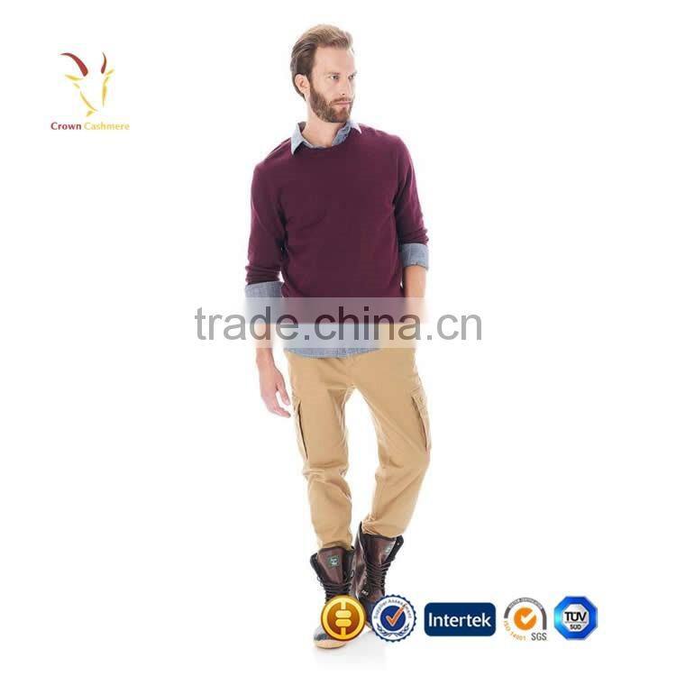 Fashionable Pure Cashmere Junpers Men Cashmere Sweater Pullover