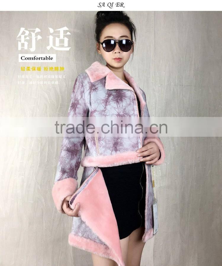 Autumn Winter New 2016 Slim Short Women's Full Pelt Wool Sheep Shearing Real Fur Coat Thick Outerwear Coats Women Jacket Hot