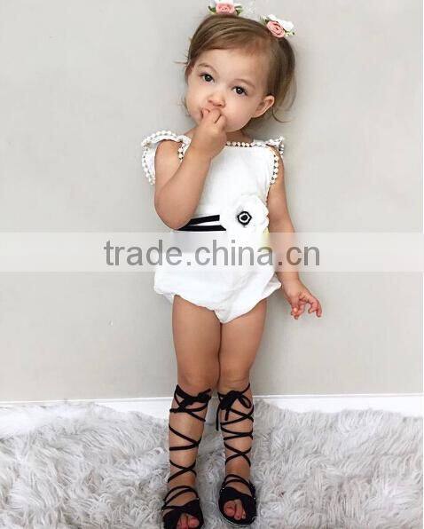 New arrival baby girl botique clothes summer kids wear baby rompers made in china