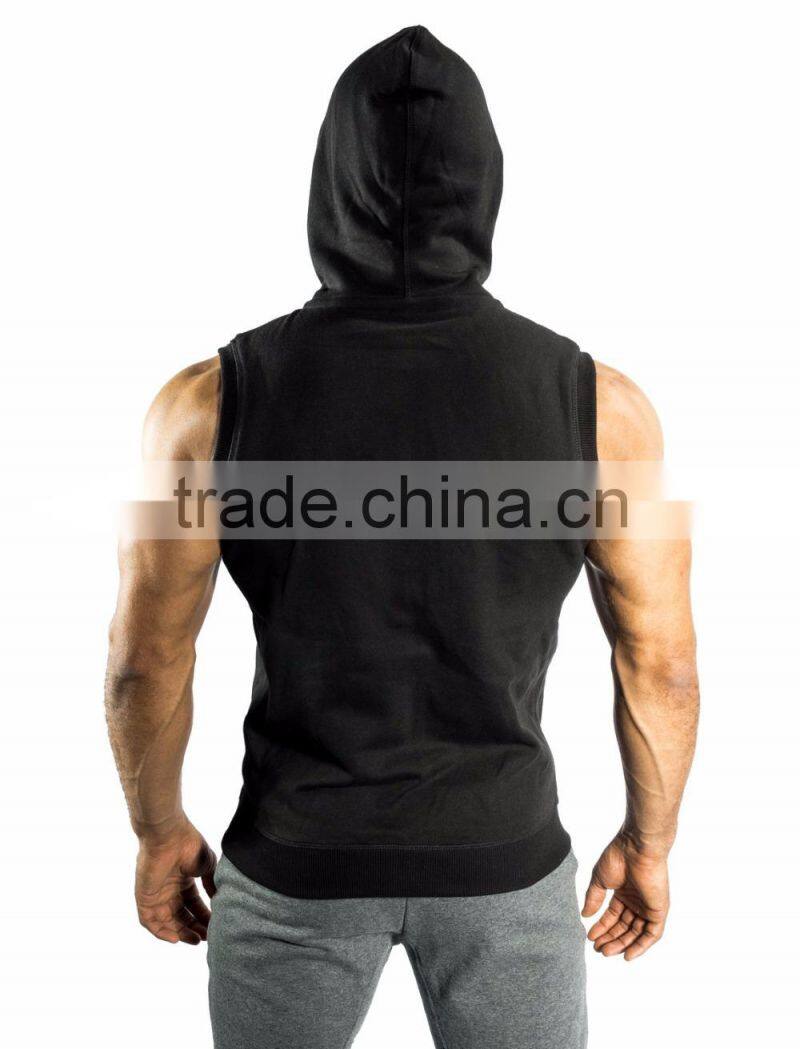 SLEEVELESS ZIP HOODIE,cheap sleeveless workout hoodies,blank mens sleeveless hoodie,