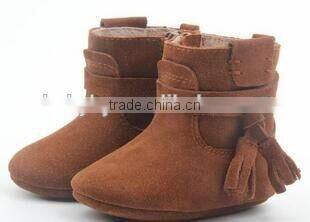 Adorable fancy soft sole genuine leather baby moccasins boots
