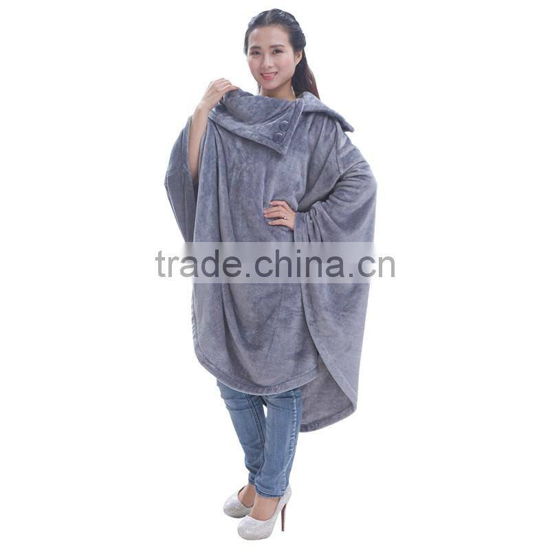 Women oversize falnnel ponchpo ,luxury pajamas