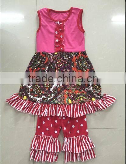 2016 hot sales Fabric flowers Hight Quality girls boutique clothing wholesales Cotton Bodysuit Birthday Romper for Baby Girls