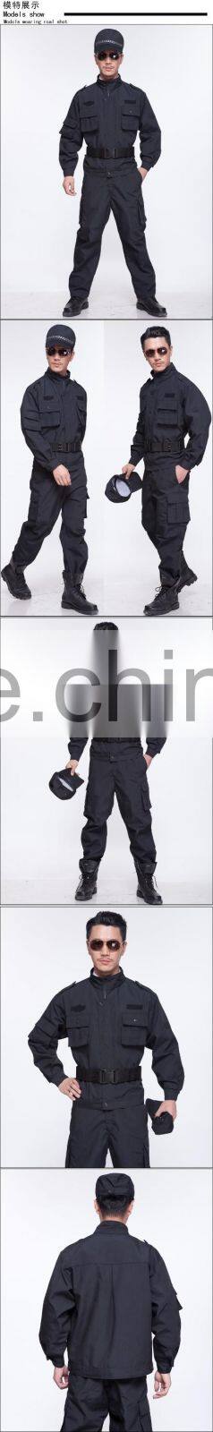 Juqian HighClass New Design Best Black Color Thick Winter Military Security Guard Uniform For Sale