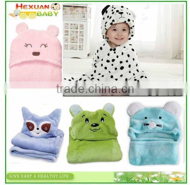 lovely custom animal shape coral fleece or cotton baby hooded bath towel