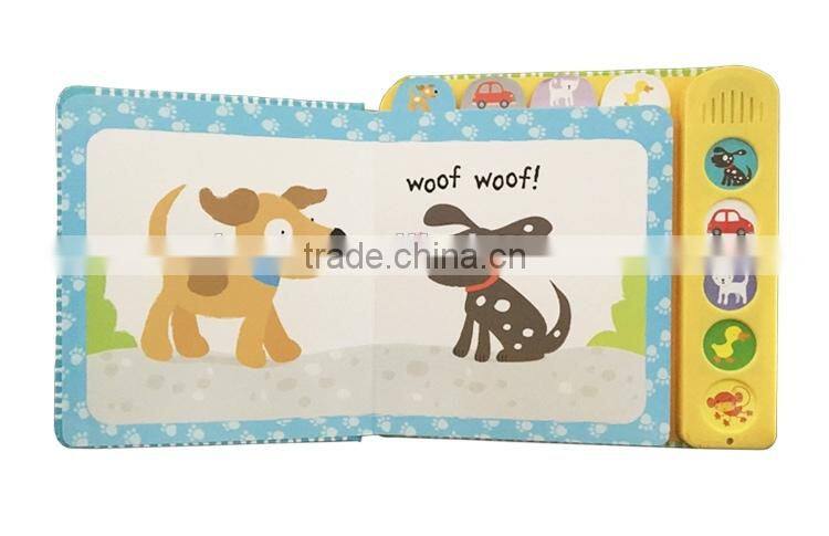 Children sound board book 5 buttons music book with die cutting patterns