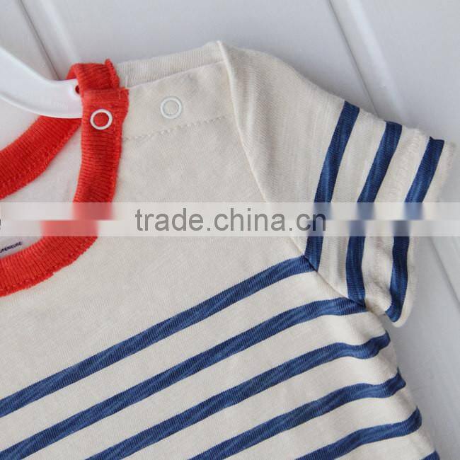 Short Sleeve Navy Style Baby Rompers