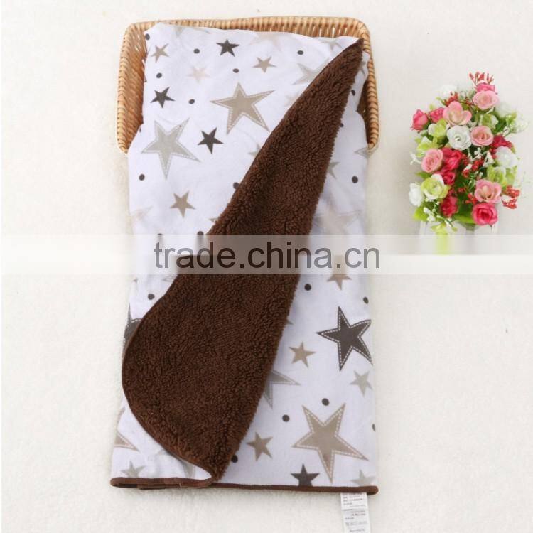 Star printed fleeces thickened baby blanket