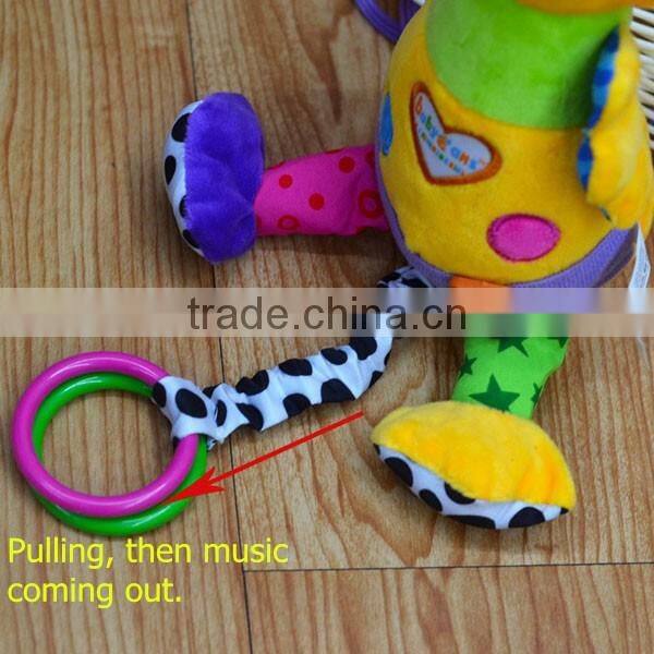 Funny chick pulling musical Plush toys baby educational plush toys for kids