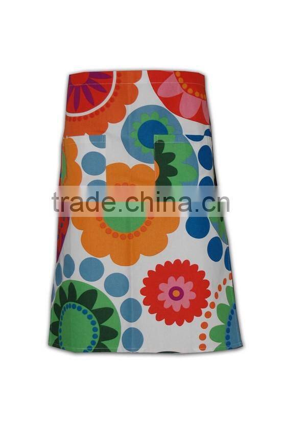 Wholesale Promotional Factory Price customized Polyester Mixed waist half aprons for women