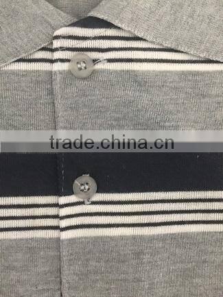 100% polyester striped short sleeve polo shirt