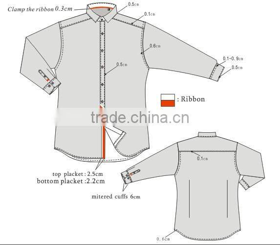 custom slim fit contrast color ribbon detailed casual dress shirt