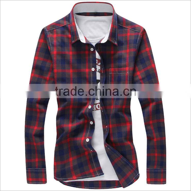 Alibaba cotton microfiber casual check Korean men style shirt
