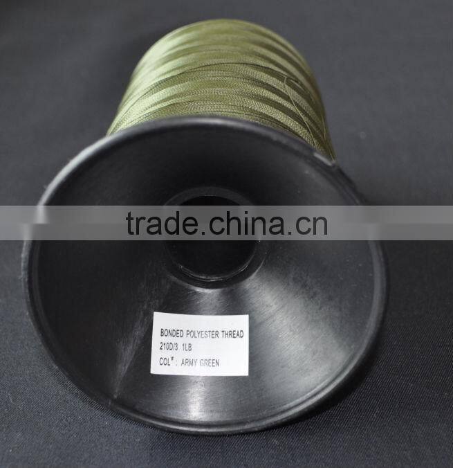 1 LB bonded polyester thread 210D/3 army green