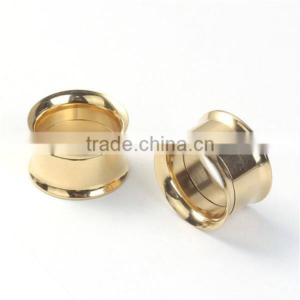 14mm Stainless Steel Ear Stretcher Expander Bobbin Gold Plated Hot Sale Expanders