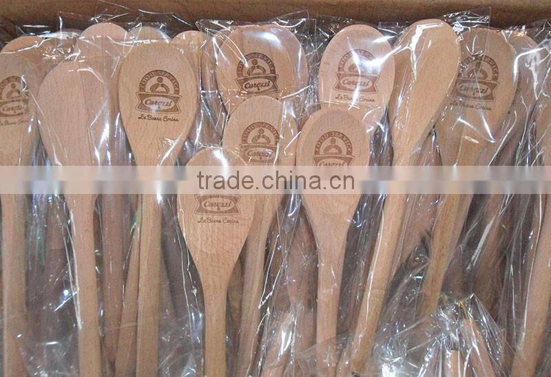 customise promotional and advertising wooden logo spoon shaped ball pen