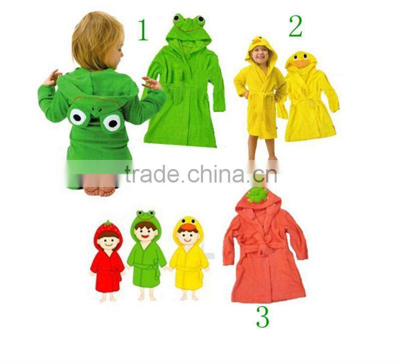 100% cotton breathable penguin design baby bath robe/kids bath robes