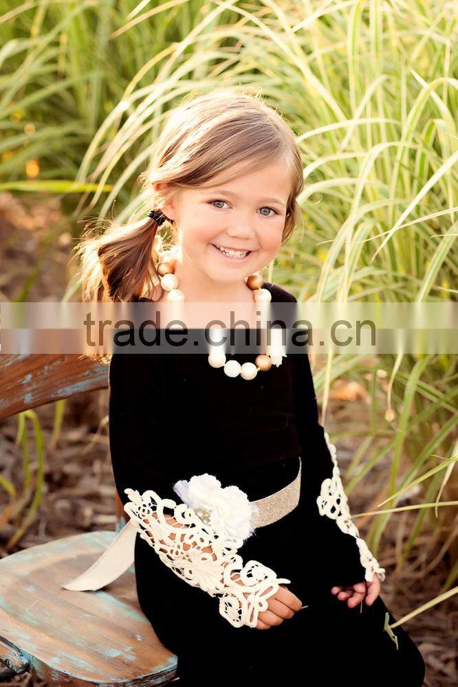 mommy and me maxi dresses lace fabric ladies one piece black dress