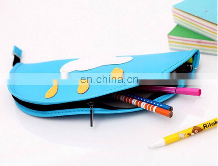 Creative good quality cartoon figure pu pencil bag