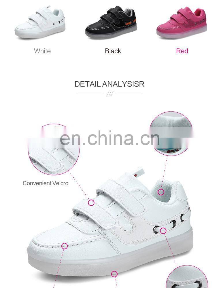 Factory wholesale new USB rechargeable kids LED luminous light shoes Children kids led shoes sneakers