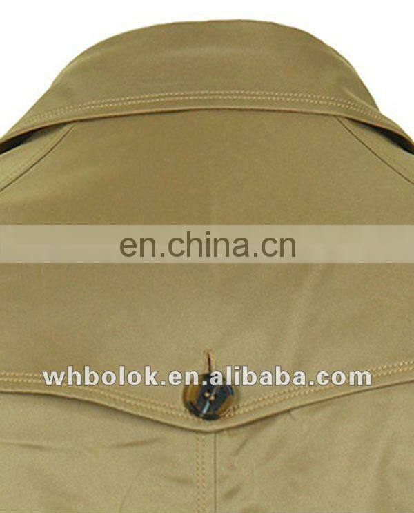 Factory wuhan wholesale men's cotton polyester long coat with belt