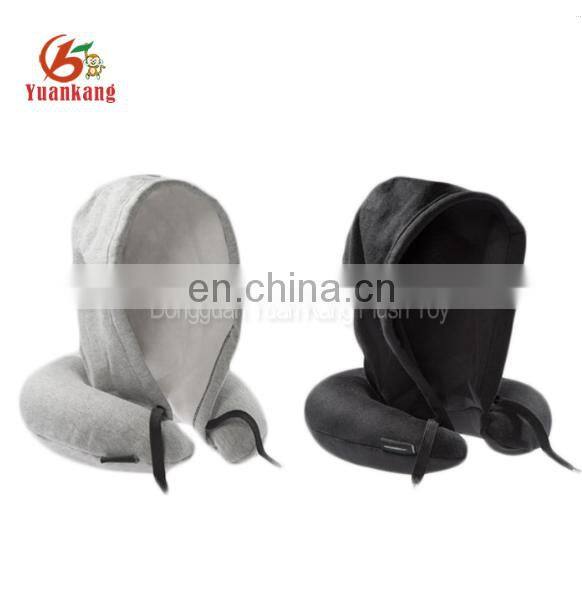 Personlized funny cheap Travel Hoodie U-shape Pillow Neck Pillow with Hat hood