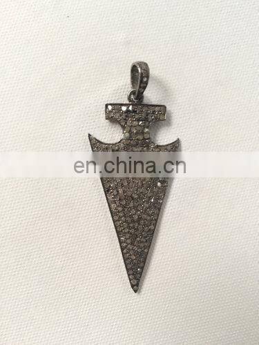 Sapphire Pave Set Gemstone Pendant/2015 wholesale pave set gemstone pendant