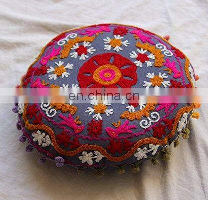 100% Cotton Fabric Round Multi Cushion Covers Hand Embroidery Maxican Stylish Cushion