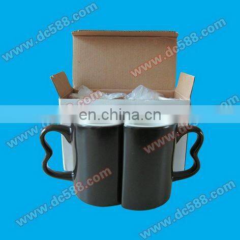 lovers couple sublimation color changing mugs with coating for sublimation printing